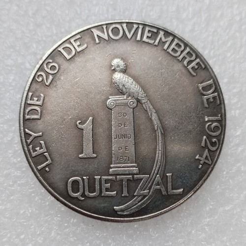Guatemala 1925 1 Quetzal Silver Plated Copy Coin