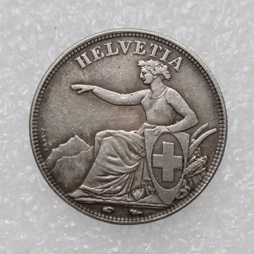 1851 Switzerland 1 Francs Silver Plated Copy Coin(23mm)