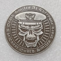 HB(298) US Morgan Silver Plated Dollar Coast Guardskull Zombie Skeleton Copy Coin HB(298) US Morgan Silver Plated Dollar Coast Guardskull Zombie Skeleton Copy Coin