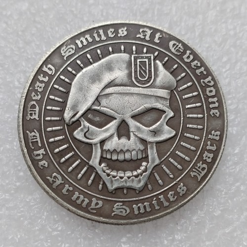 HB(294) US Morgan Silver Plated Dollar Coast Guardskull Zombie Skeleton Copy Coin