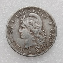 US 1882 Argentina Half Dollar Silver Plated Copy Coin
