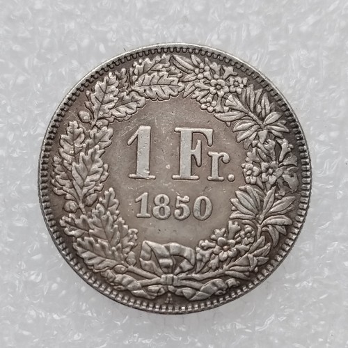 1850  Switzerland 1 Francs Silver Plated Copy Coin(23mm)