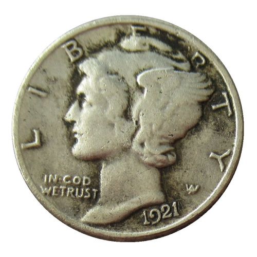 90% Silver US 1921 Mercury Dime Copy Coin