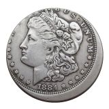 90% Silver US 1884-O Off-Center Morgan Dollar Silver Copy Coin