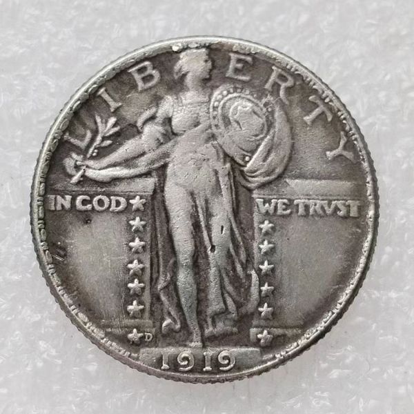 90% Silver US 1919-D Standing Liberty Quarter Dollar Copy Coin