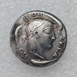 G(113)Ancient Greek Silver Plated Copy Coin About 26mm