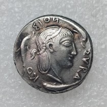 G(113)Ancient Greek Silver Plated Copy Coin About 26mm