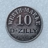 GERMANY (Empire) 10 Pfennig Zilly Silver Plated copy coin