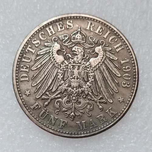 DE(57) Germany 5 Mark William Ernest 1903 Silver Plated Copy Coins
