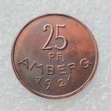 GERMANY (Empire) 25 Pfennig Amberg 1921 Copper copy coin