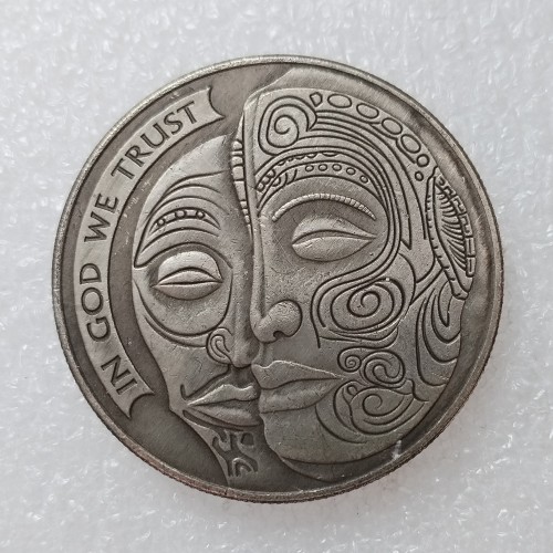 HB(301) US Morgan Silver Plated Dollar Coast Guardskull Zombie Skeleton Copy Coin