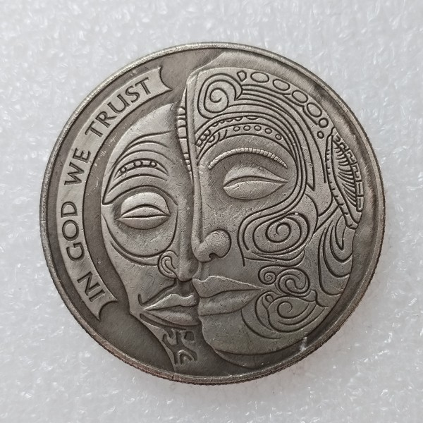 HB(301) US Morgan Silver Plated Dollar Coast Guardskull Zombie Skeleton Copy Coin