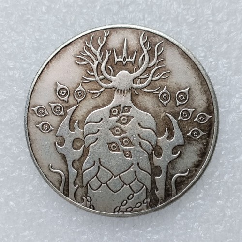 HB(305) US Morgan Silver Plated Dollar Coast Guardskull Zombie Skeleton Copy Coin