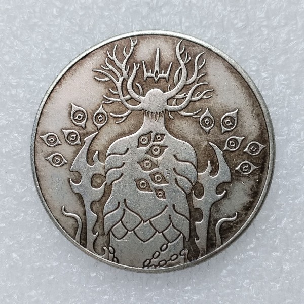 HB(305) US Morgan Silver Plated Dollar Coast Guardskull Zombie Skeleton Copy Coin