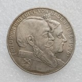 DE(59) Germany 5 Mark Frederick I Wedding Anniversary 1906 Silver Plated Copy Coins