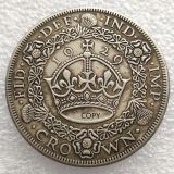 Great Britain 1 Crown George V 1927-1933 Wreath Crown Silver Plated Copy Coin