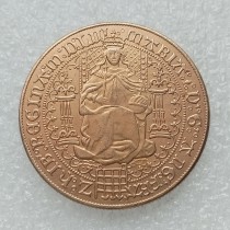 UF46 Great Britain 1 Sovereign Henry VII Gold Plated Copy Coin 36mm