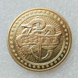 HB(129） US Morgan Gold Plated Dollar Coast Guardskull Zombie Skeleton Copy Coin