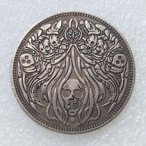 HB(316) US Morgan Silver Plated Dollar The Book of Death Zombie Skeleton Copy Coin HB(316) US Morgan Silver Plated Dollar The Book of Death Zombie Skeleton Copy Coin