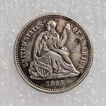 90% Silver US 1865 1866 P/S(Mintmark Below) Liberty Seated Half Dime Legend Obverse Copy Coins Mercury Dime Copy Coin