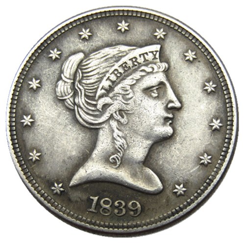 90% Silver USA 1839 Backward Head Half Dollar Patterns Copy Coin