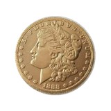 Copy USA Fantasy Morgan Five Dollars 1888 Commemorative Gold Plated Beautiful Coins Diameter 22MM