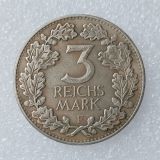 German 3 Reichsmark 1931 ADEFGJ Silver Plated Copy Coin
