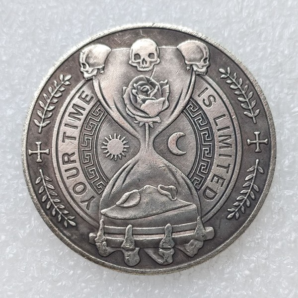 HB(318) US Morgan Silver Plated Dollar The Book of Death Zombie Skeleton Copy Coin