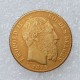 Belgium 20 Francs 1875 1877 Gold plated Copy Coins