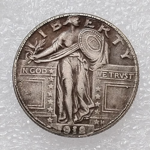 US 1918 P/D/S Standing Liberty Quarter Dollar Silver Plated Copy Coin