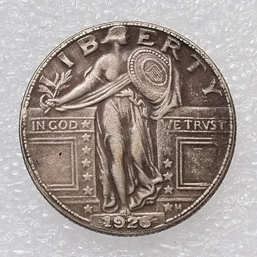 US 1926 D/S Standing Liberty Quarter Dollar Silver Plated Copy Coin