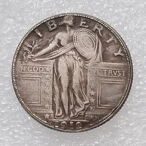 US 1918 P/D/S Standing Liberty Quarter Dollar Silver Plated Copy Coin