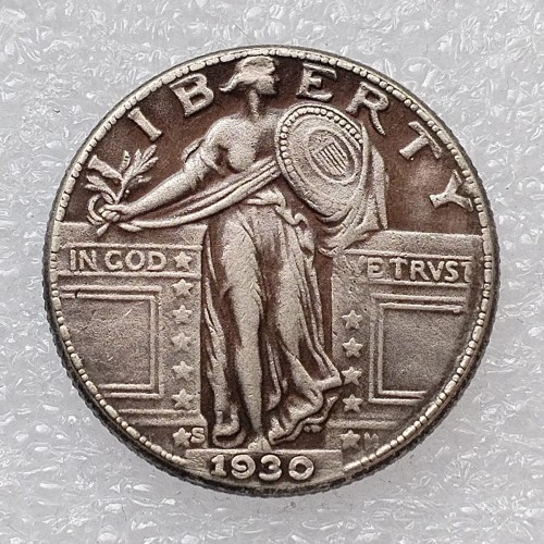 US 1930 S Standing Liberty Quarter Dollar Silver Plated Copy Coin