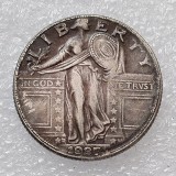 US 1927 D/S Standing Liberty Quarter Dollar Silver Plated Copy Coin