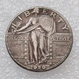 US 1929 D/S Standing Liberty Quarter Dollar Silver Plated Copy Coin
