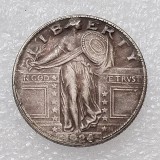 US 1924 D/S Standing Liberty Quarter Dollar Silver Plated Copy Coin