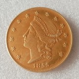 USA 50 Dollars 1855  Gold Plated/Color Copy Coin 38.1mm
