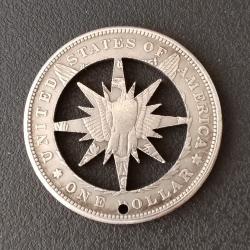 Copy USA Cut Coin One Dollar Amazing Art Hollow Out  Metal Craft Collectible 175