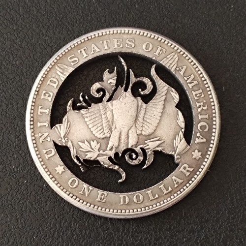 Copy USA Cut Coin One Dollar Amazing Art Hollow Out  Metal Craft Collectible 219