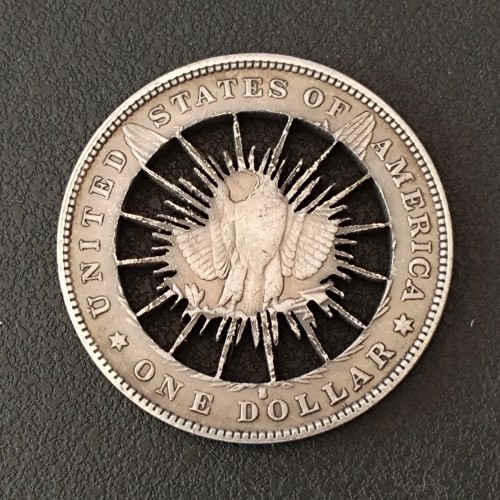 Copy USA Cut Coin One Dollar Amazing Art Hollow Out  Metal Craft Collectible 217