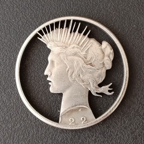 Copy USA Cut Coin 1922 Peace One Dollar Amazing Art Hollow Out  Metal Craft Collectible