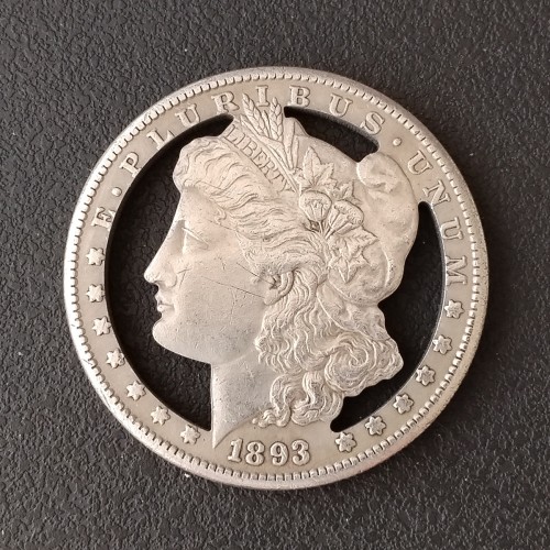 Copy USA Cut Coin 1893 Morgan One Dollar Amazing Art Hollow Out  Metal Craft Collectible