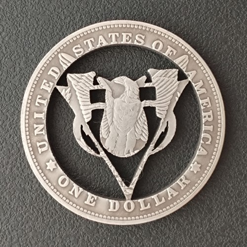 USA Cut Coin One Dollar Amazing Art Hollow Out  Metal Craft Collectible 216A