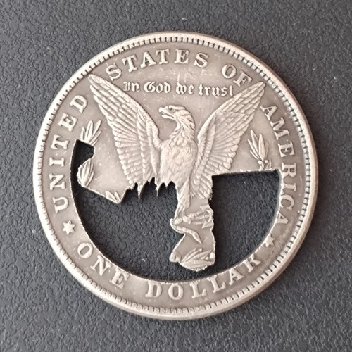 USA Cut Coin One Dollar Amazing Art Hollow Out  Metal Craft Collectible 10