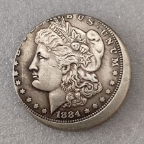 90% Silver US Off-Center 1884 O Morgan Dollar Copy Coin 90% Silver US Off-Center 1884 O Morgan Dollar Copy Coin
