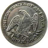 US 90% Silver 1854 P/O SEATED LIBERTY QUARTER DOLLARS  Coins COPY
