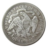 US 90% Silver  1868 P/S SEATED LIBERTY QUARTER DOLLARS With Motto Coins COPY