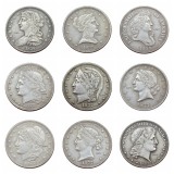 USA 90% Silver 1838-1882  Different Head Half Dollar Patterns Silver Plated Copy Coin