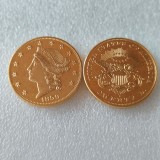 USA Liberty Head TWENTY DOLLARS 1859 P/O/S  No Motto Gold Plated Copy Coin