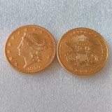 USA Liberty Head TWENTY DOLLARS 1859 P/O/S  No Motto Gold Plated Copy Coin